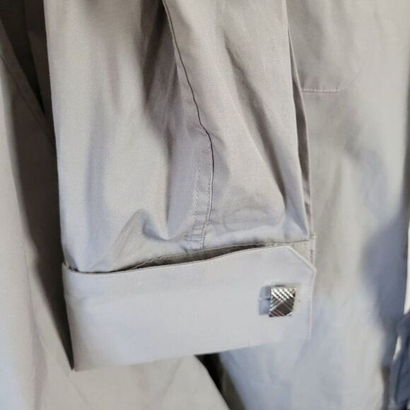 Stacy Adams 15 1/2 x 32/33 Men's Dress Shirt Gray cufflinks French Cuff - Picture 4 of 7